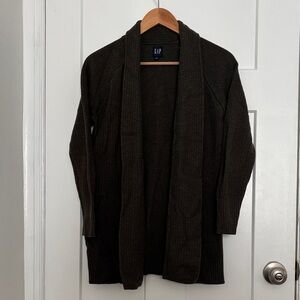 GAP Dark Olive Green Knit Open Front Cardigan